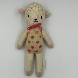Cuddle and Kind Little Lucy Lamb 14" Handmade Knit Cotton Plush Doll Lovey Peru